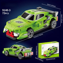 86pcs Building Block Pull Back Racing Car Fun Racing Experience Toy