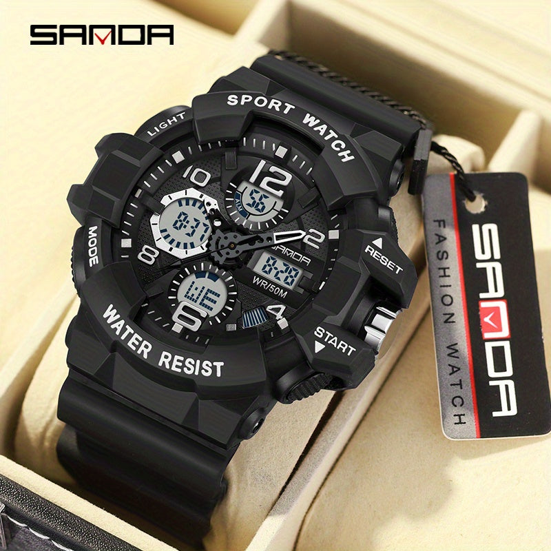 SANDA Men's Sports Watch Multifunction Glow