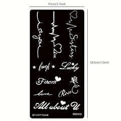 2 Sheets Hollow Juice Dye Paste Floral Feather Word Pattern Body Tattoo