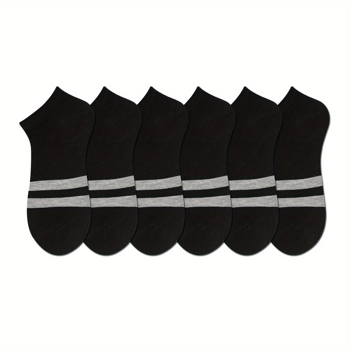 6 Pairs Striped Sports Socks Low Cut Women's Stockings