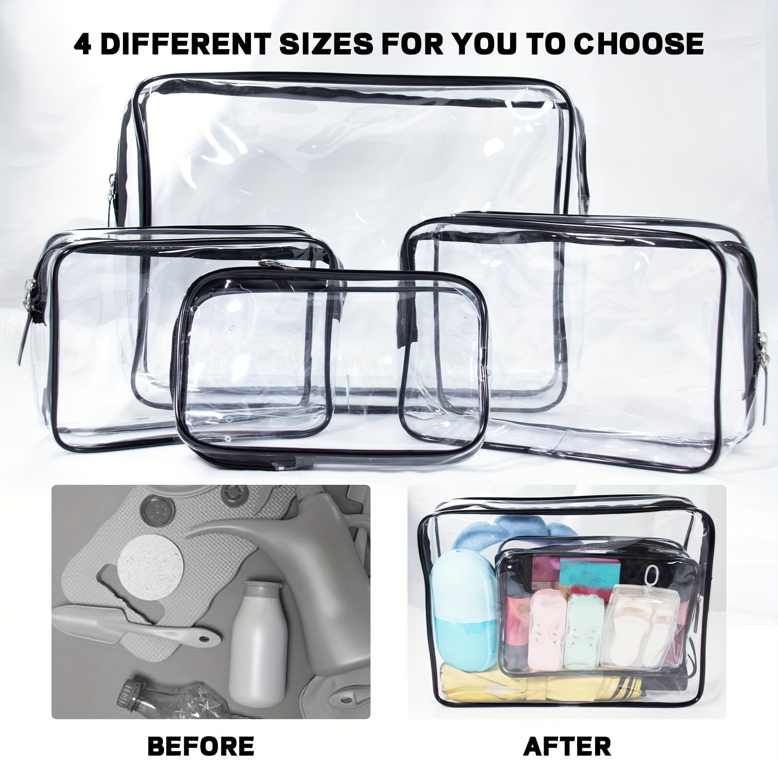 Transparent Square Hanging Bag Waterproof Organizer For Beach Bag