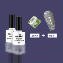 Reflective Glitter Gel Nail Polish Set - Shining Broken Diamond Gel Polish