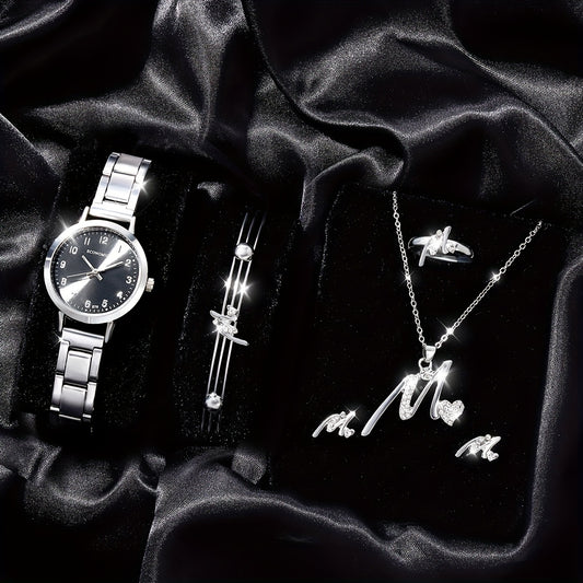 6pcs Faux Diamond Music Sign Watch Set