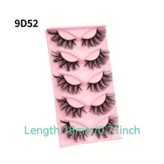 5 Pairs Faux Mink 3D False Eyelashes Natural Cat Eye Curling Thick Eyelashes
