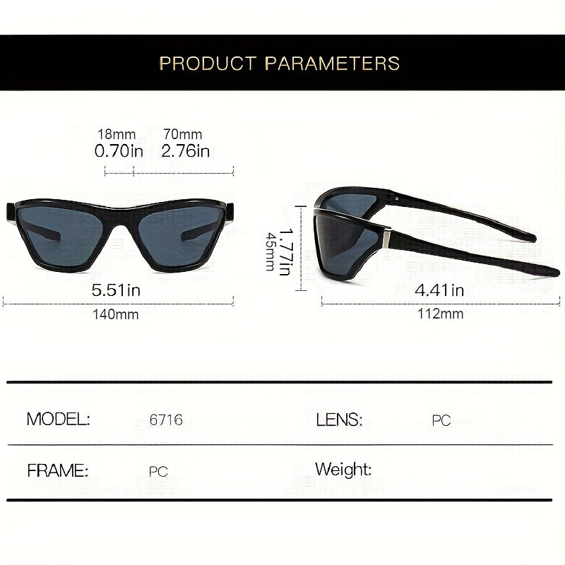Y2K Sunglasses Wrap Around Sport Sun Shades Futuristic Sunnies