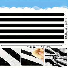 3pcs Waterproof Striped Tablecloth for Dining Camping Picnic Decor
