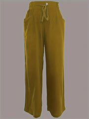 Minimalist Drawstring Wide Leg Pants with Pockets