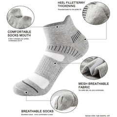 Men's Breathable Arch Support Ankle Socks for Sports
