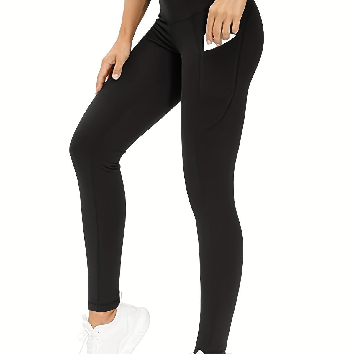  Sports Leggings Wide Waistband Butt Lifting Yoga Pants With Pockets