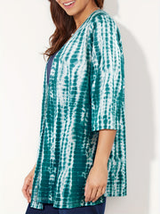  Tie Dye Long Sleeve Open Front Cardigan