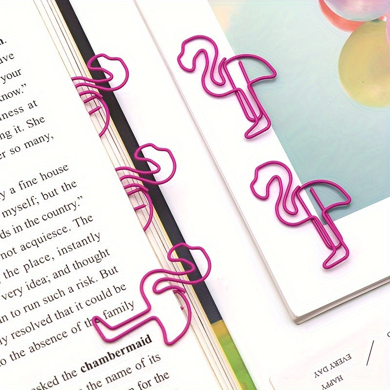 30 Flamingo Paper Clip Rose Red Office Data Clip Stationery Metal Gift