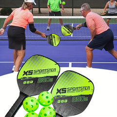 Pickleball Racket Set with 2 Rackets 4 Balls 1 Bag