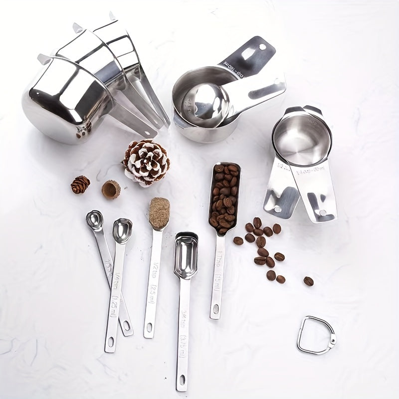 15pcs Stainless Steel Measuring Spoon Coffee Measurer Cups Tablespoon