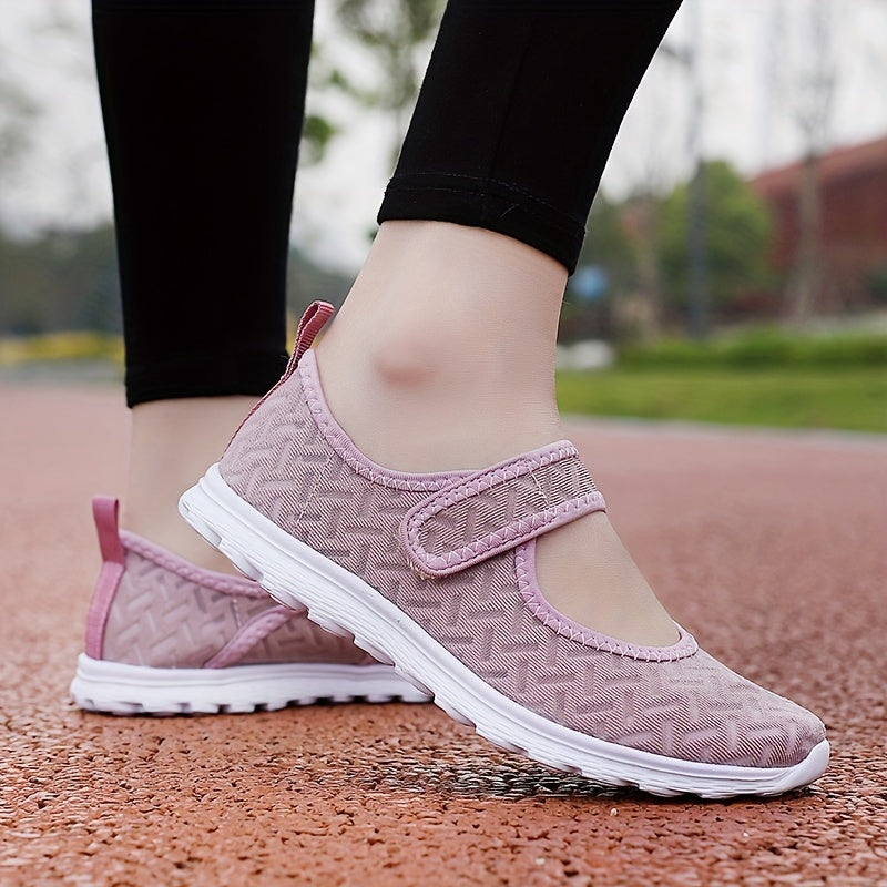 Mesh Hook & Loop Walking Shoes Backless Anti Slip Casual Sneakers Women's