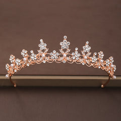 Vintage Golden Bride Queen Crown Princess Headwear Rhinestone Headband