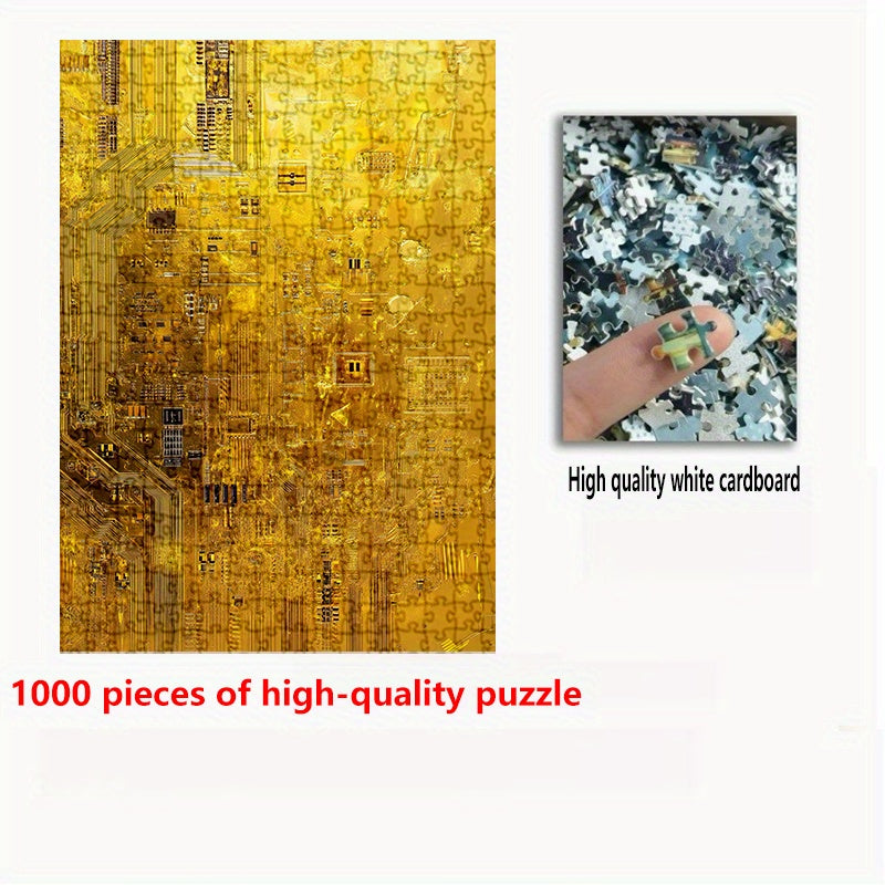 1000pcs DIY Puzzle Klimt Inspired Golden Circuit 50 04x70 Thick & Durable Paper