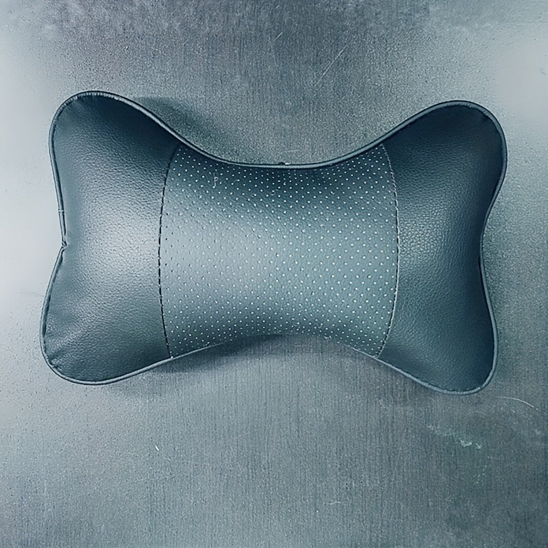 Car Headrest Faux Leather Neck Pillow Soft Seat Rest Cushion Auto SUV Decor