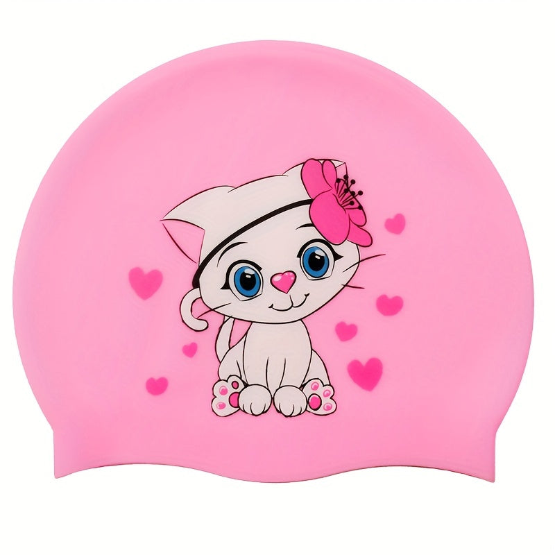 Silicone Animal Waterproof Swimming Cap Long Hair Anti slip Elastic Swim Cap