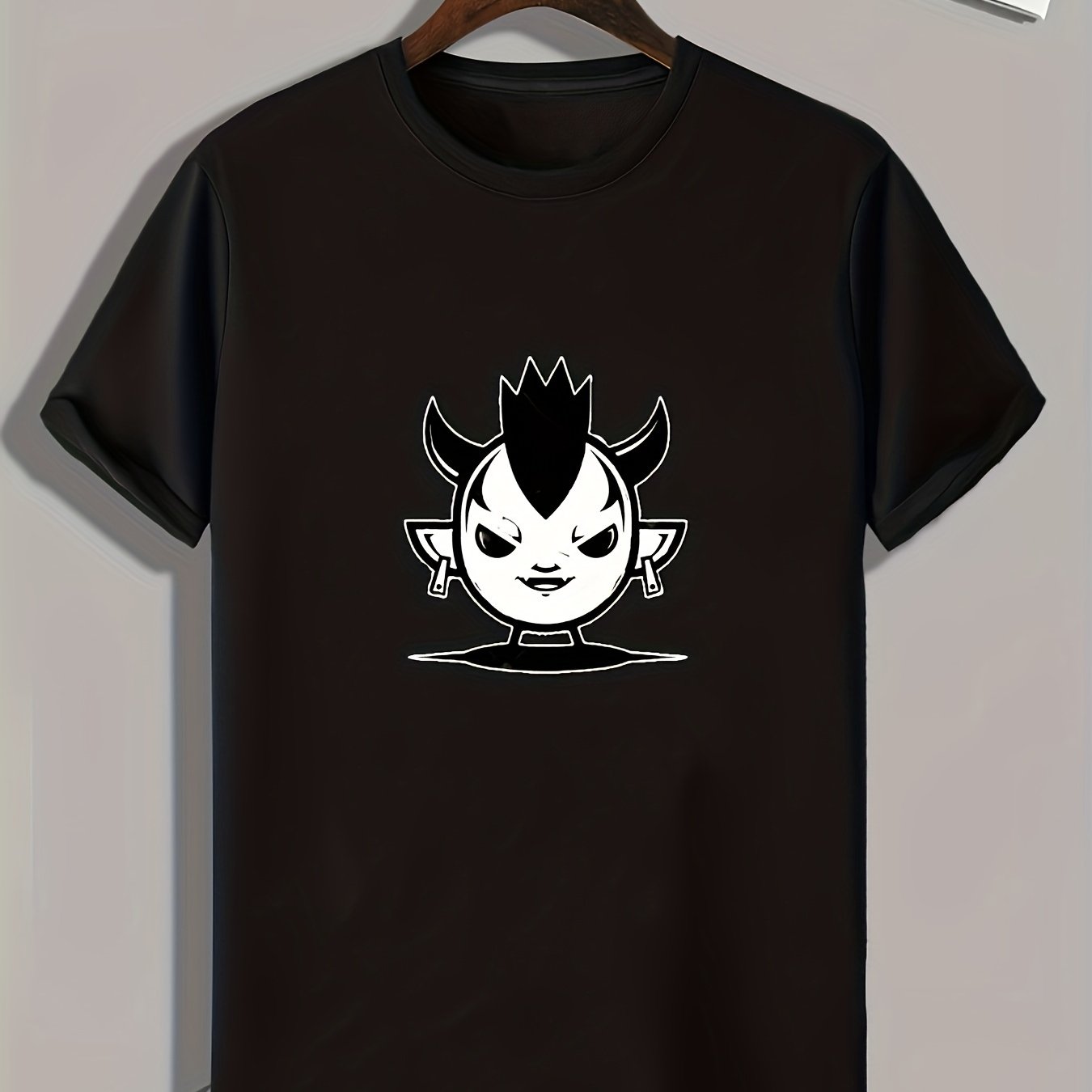 Demon Pattern Print Men's Comfy Sports T-shirt