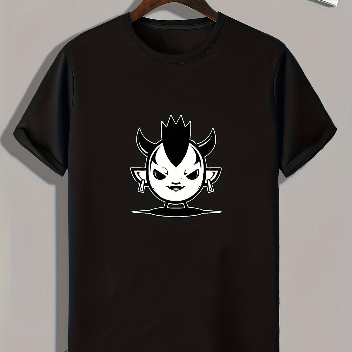 Demon Pattern Print Men's Comfy Sports T-shirt