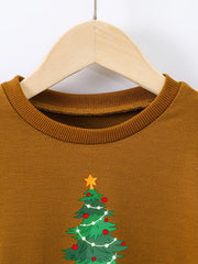 Christmas Tree Pattern Boys Sweatshirt Kids Long Sleeve Pullover