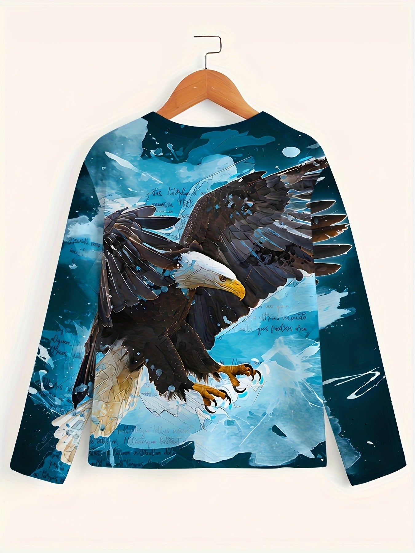 Eagle 3D Print Men's Long Sleeve Graphic T-Shirt Casual Comfy Tees