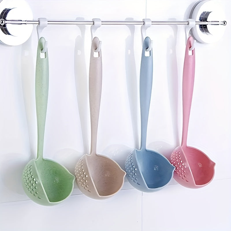 Eco-Friendly Plastic Ladle with Strainer - 5.08cm Long Handle Soup Ladle