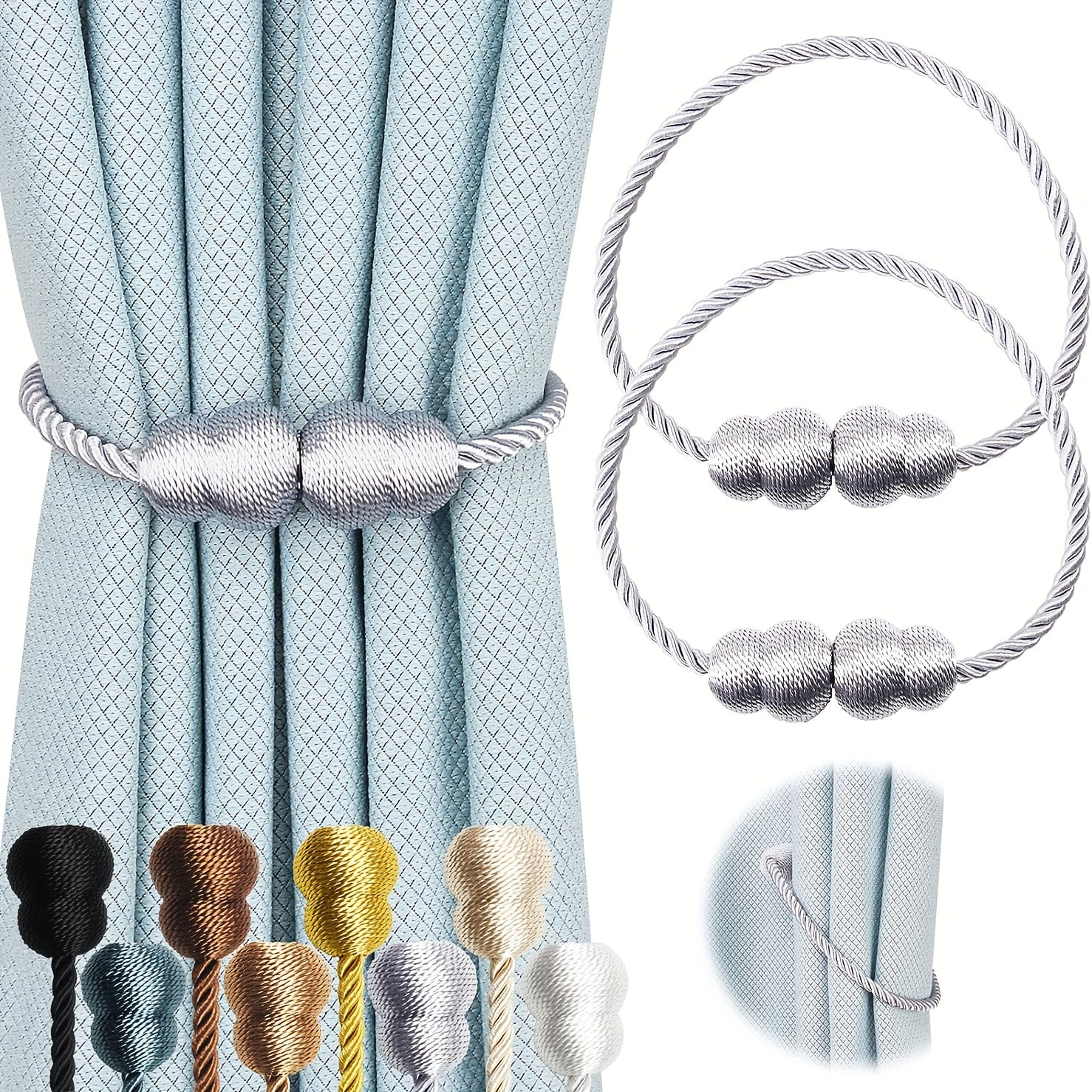 2pcs Magnetic Curtain Tieback Modern Curtain Holdback