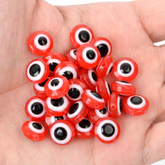 50-100pcs Evil Eye Beads Oval Spacer Resin DIY Charms for Jewelry Making