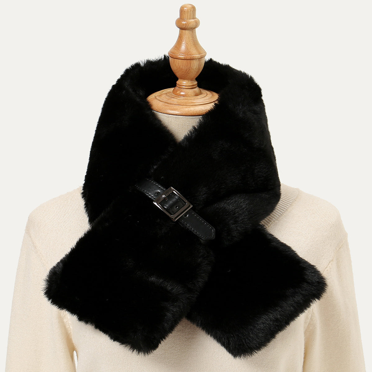 Winter Faux Rabbit Fur Scarf Plush Warm Neck Scarf Women