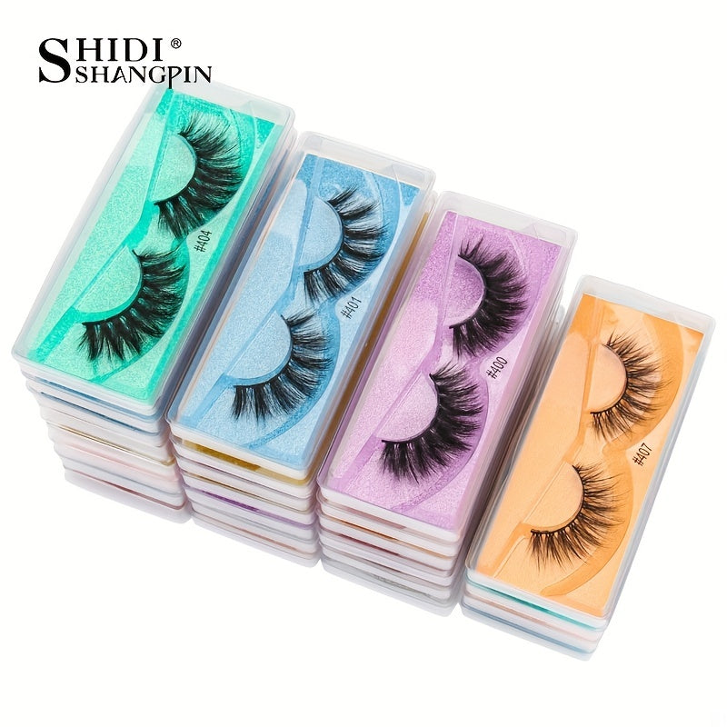 10 Pairs Fluffy Faux Mink Eyelashes Extension for Dramatic Makeup Look