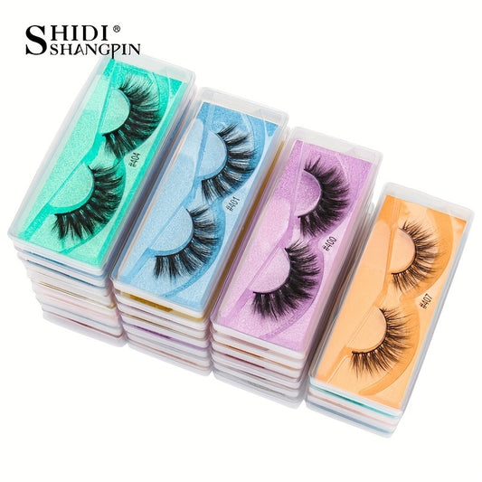 10 Pairs Fluffy Faux Mink Eyelashes Extension for Dramatic Makeup Look