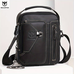 BULLCAPTAIN Leather Shoulder Bag Crossbody Satchel for Men