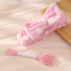 Facial Bowknot Makeup Headband Bow Pink Hair Bands For Washing Face