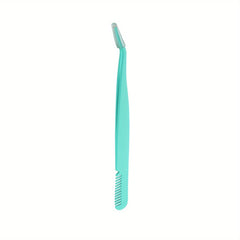Eyelash Applicator Tool 2 in 1 Curved Lash Tweezers with Comb