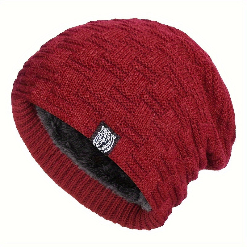 Knitted Winter Beanie Hat Fleece Lined Ear Protection