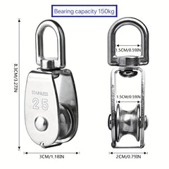 Stainless Steel Lifting Crane Single Wheel Rotating Grabbing Pulley