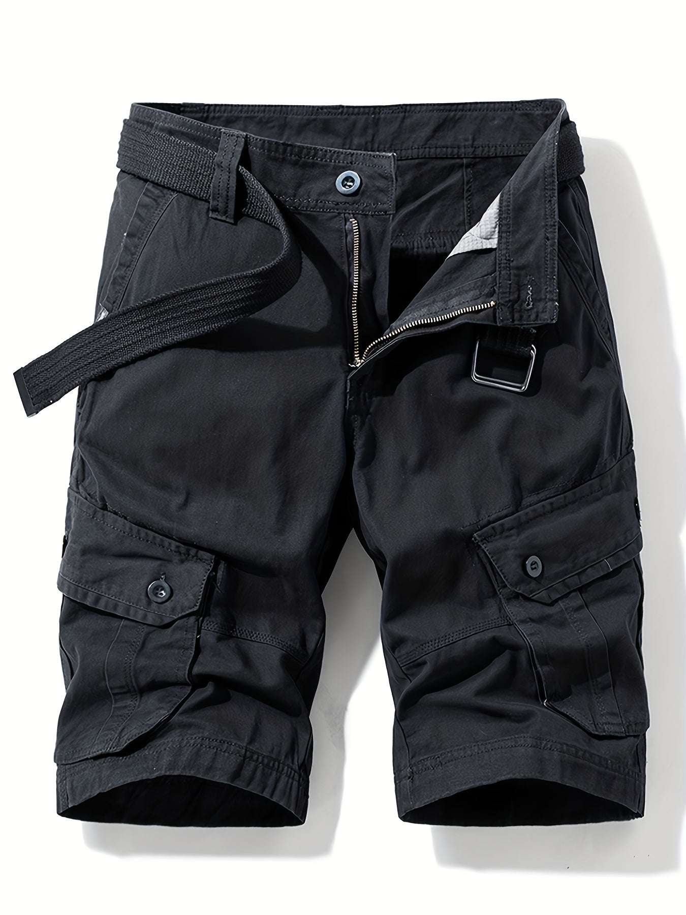 Men's Cotton Cargo Shorts Casual Beach Pants Breathable Multipockets
