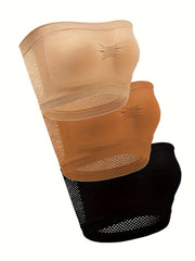 3pcs Strapless Bandeau Bras Comfy & Breathable Everyday Bra