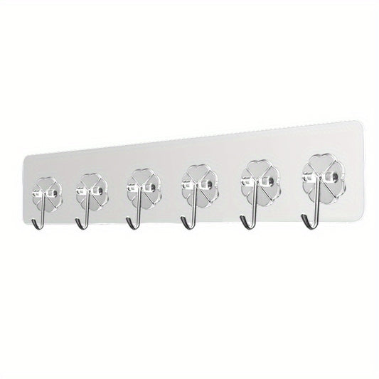 2pcs Heavy Duty Wall Hooks for Hanging Clothes and Towels Adhesive Hooks Clear