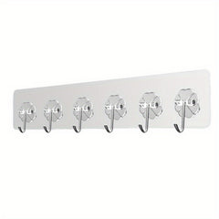 2pcs Heavy Duty Wall Hooks for Hanging Clothes and Towels Adhesive Hooks Clear