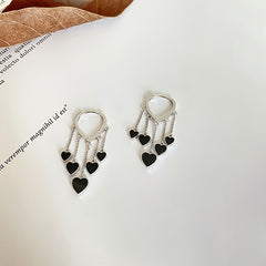 LOVE Heart Tassel Earrings For Women Girls Party Hoop Earring Jewelry