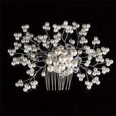 Faux Pearl Crystal Hair Comb Bridal Wedding Hair Accessories