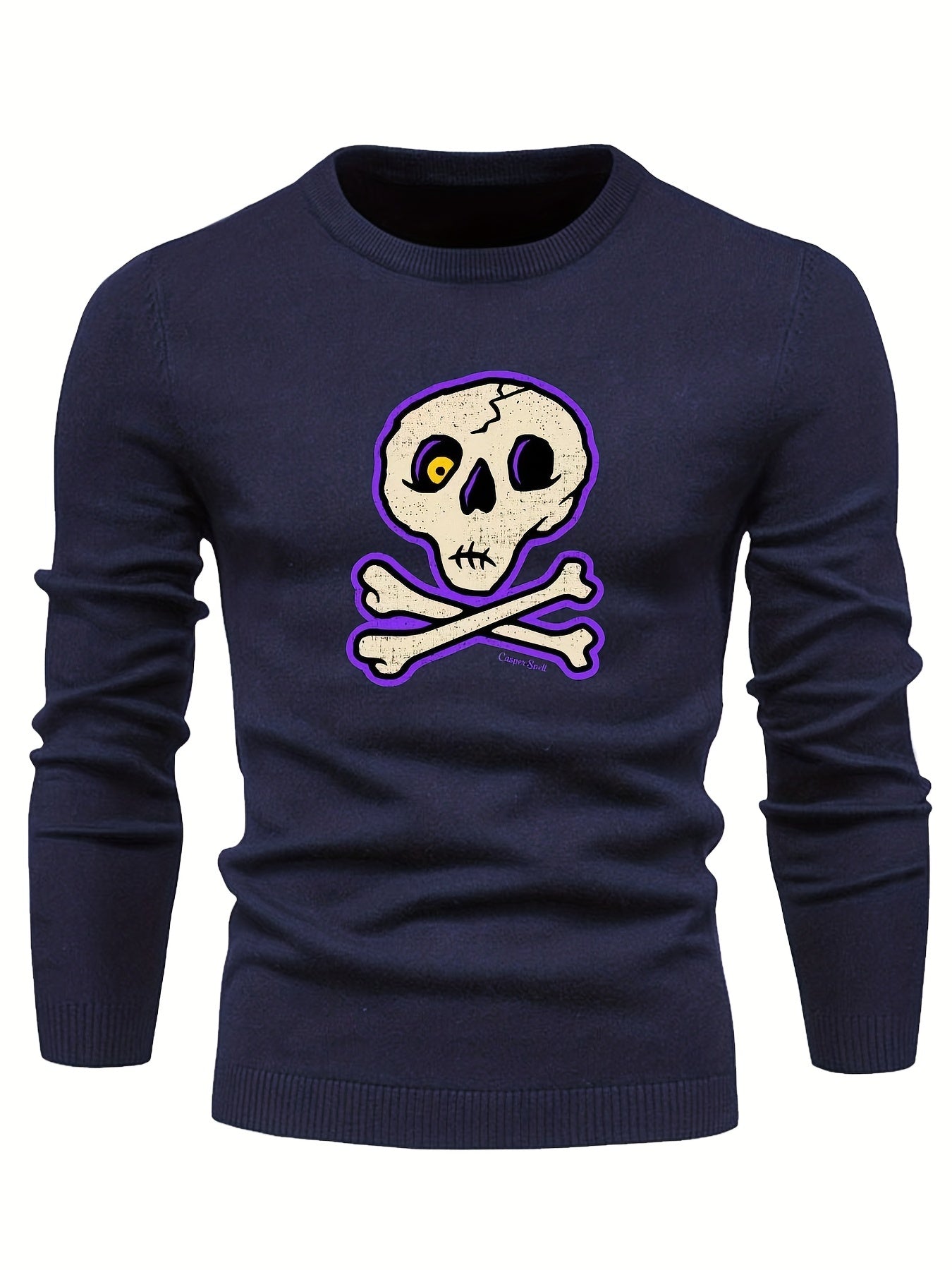 Cartoon Skull Slim Sweater for Fall Winter