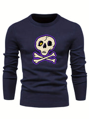 Cartoon Skull Slim Sweater for Fall Winter