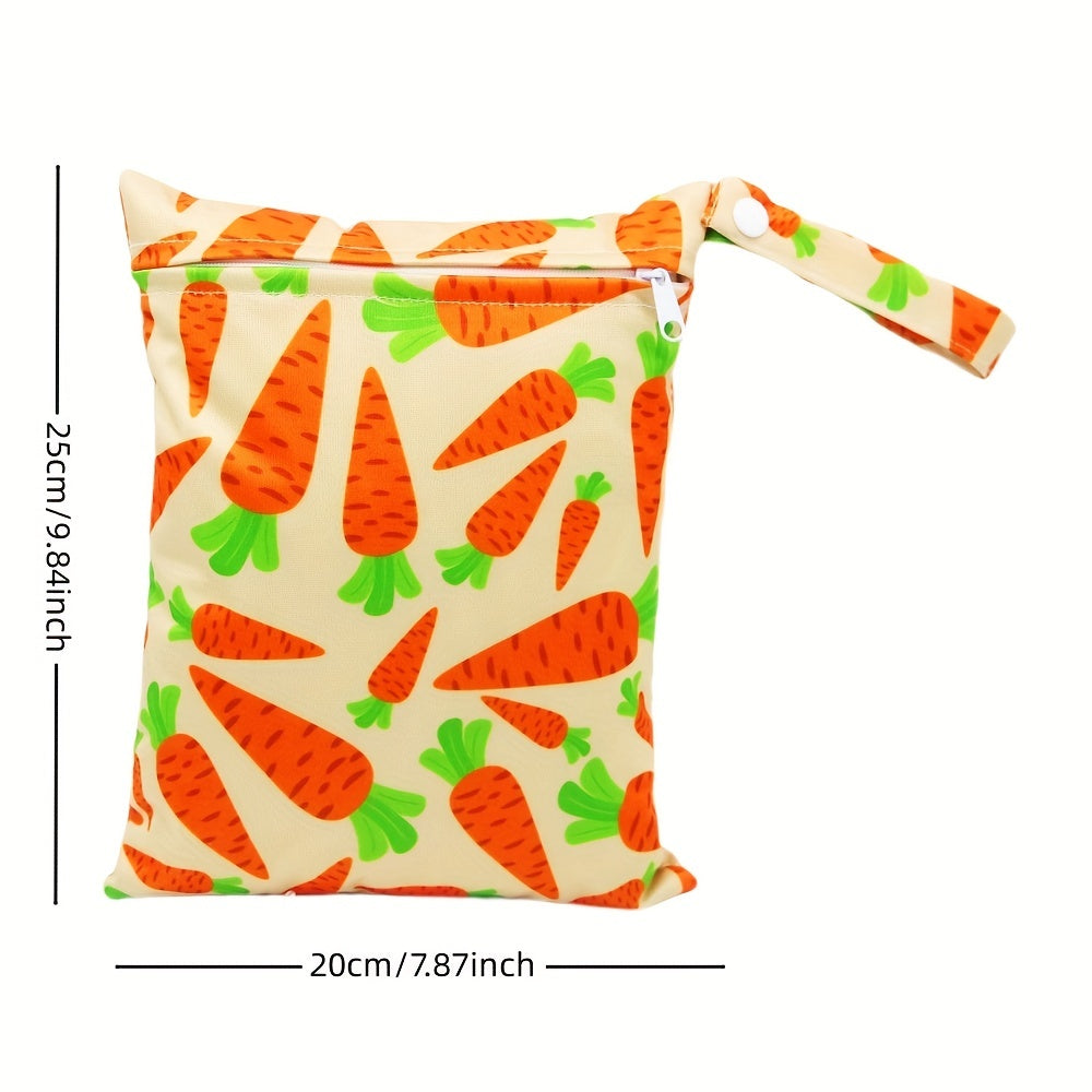 Carrot Print Small Reusable Wet Bag
