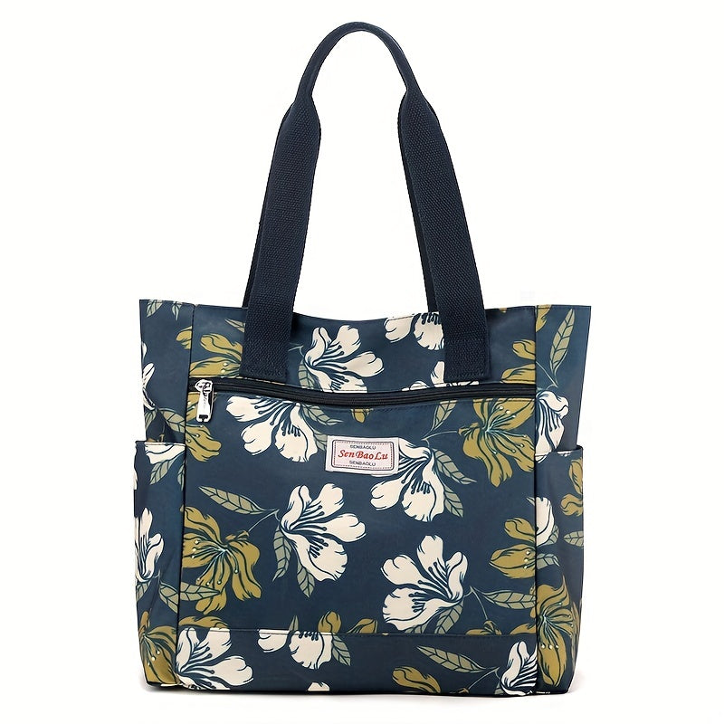 Floral Pattern Shoulder Tote Bag for Women