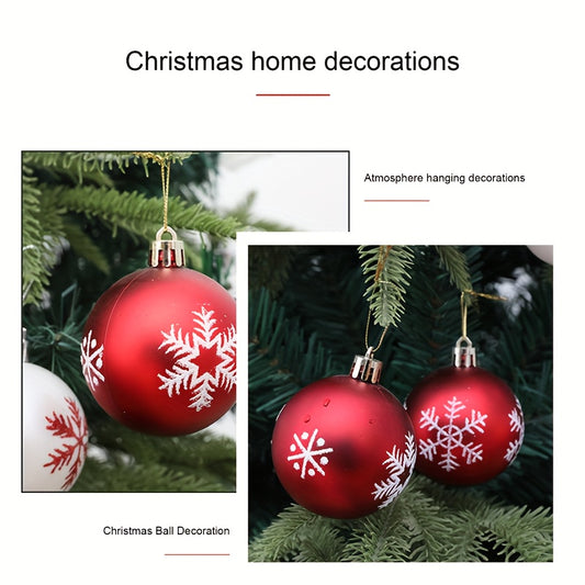 12pcs Christmas Snowflake Mini Balls Shatter Resistant Home Tree Decor