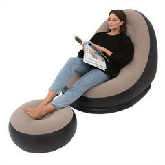 Inflatable Folding Deck Chair Lounger Sofa - Indoor/Outdoor Use