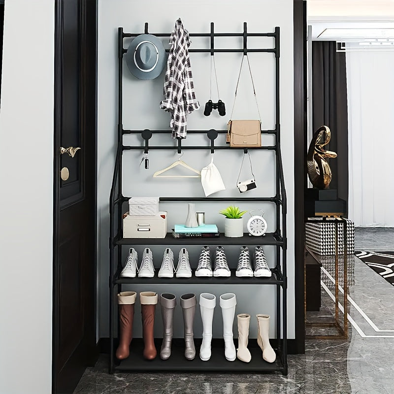 Triangle Shoe Rack for Indoor Storage - Space-Saving Coat and Hat Rack